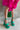 Beatrix Yeşil Saten Platform Topuk Sandalet