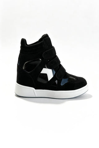 Magic Siyah Beyaz Gizli Topuk Kadın Sneakers